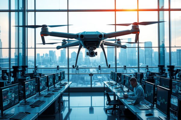 AI-powered drone flying in action