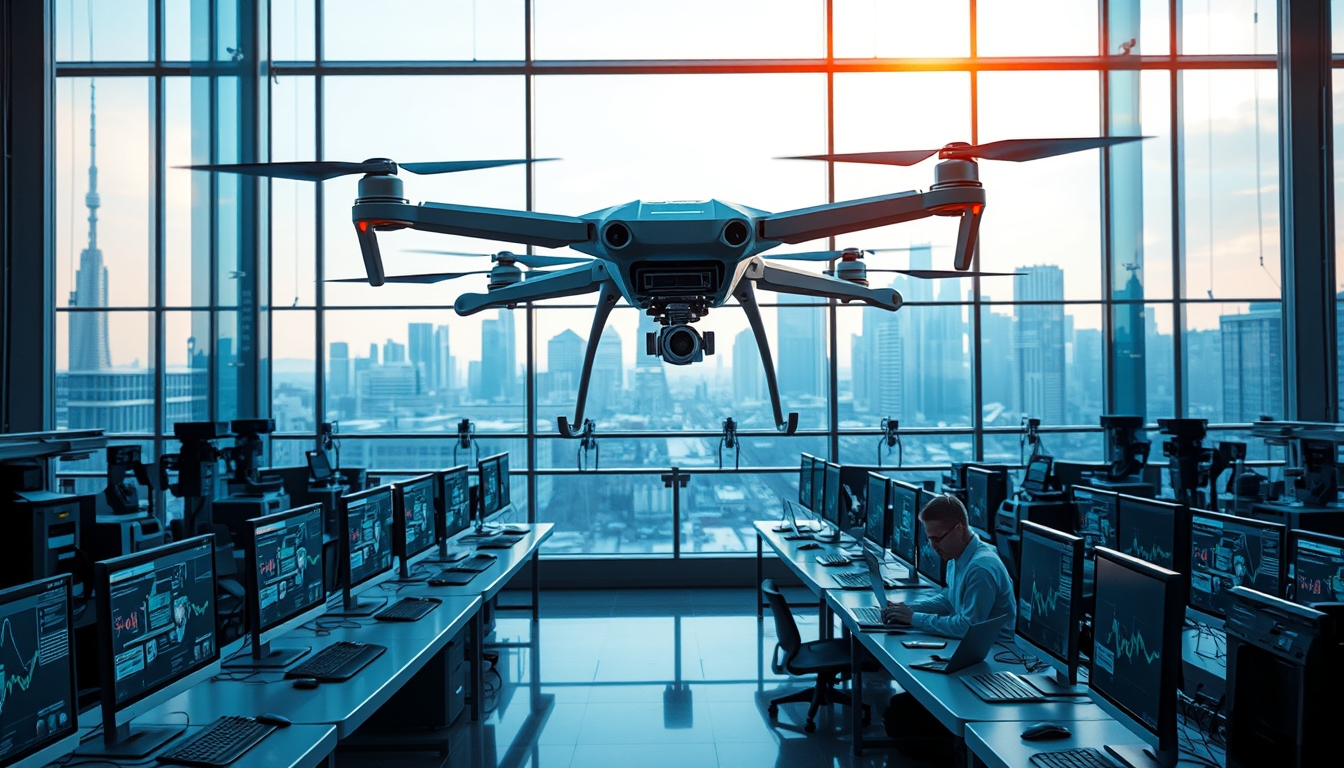AI-powered drone flying in action